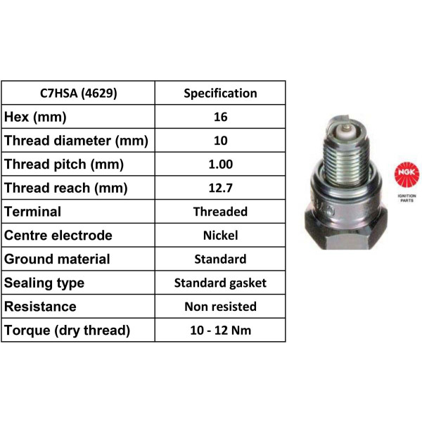 NGK NGK Spark Plug C7HSA Plugs [Box 10]